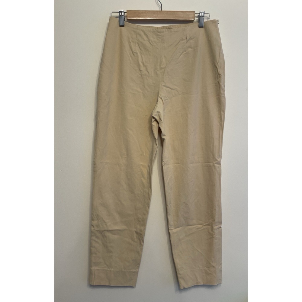 Piazza Sempione Capri Pants Women Size IT 44/US 8 Beige Italy Cotton Stretch